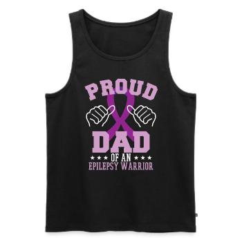Proud Dad Of An Epilepsy Warrior - Men's Premium Organic Tank Top - black - Front - AI Model Male 178 light (178cm)