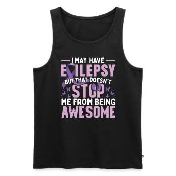 Ich kann Epilepsie haben - Männer Premium Bio Tank Top - Schwarz - Vorne - AI Model Male 178 light (178cm)