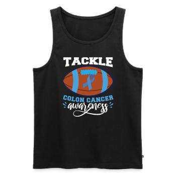 Tackle Colon Cancer | Colon Cancer Awareness Men - Men's Premium Organic Tank Top - black - Front - AI Model Male 178 light (178cm)