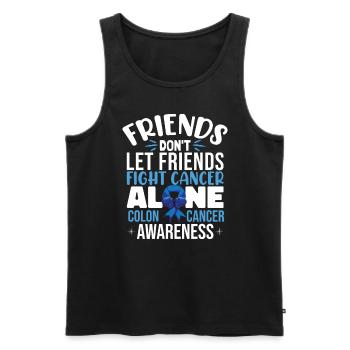Colon Cancer Support - Men's Premium Organic Tank Top - black - Front - AI Model Male 178 light (178cm)