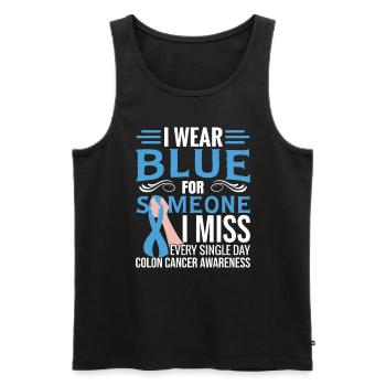 Darmkrebs-Bewusstseinsmonat - Männer Premium Bio Tank Top - Schwarz - Vorne - Michal (187cm)
