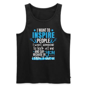 Blue Ribbon Schmetterling Darmkrebs - Männer Premium Bio Tank Top - Schwarz - Vorne - AI Model Male 178 light (178cm)