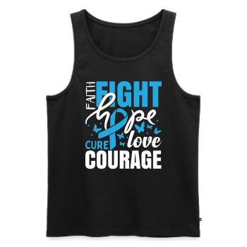 Colon Cancer Awareness - Men's Premium Organic Tank Top - black - Front - AI Model Male 178 light (178cm)