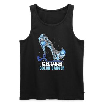 Women Colon Cancer Fighter - Men's Premium Organic Tank Top - black - Front - AI Model Male 178 light (178cm)