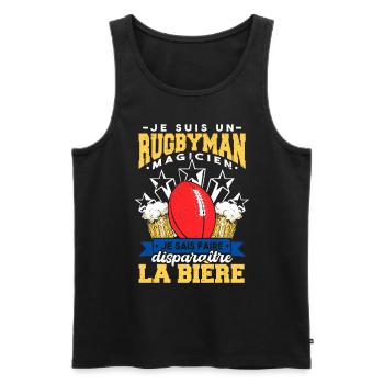I am a rugby magician - Men's Premium Organic Tank Top - black - Front - AI Model Male 178 light (178cm)