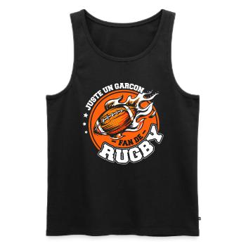 Child Rugby Boy - Men's Premium Organic Tank Top - black - Front - AI Model Male 178 light (178cm)