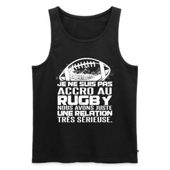 Maillot Rugby Rugbyman - Débardeur bio Premium Homme - noir - Devant - Michal (187cm)