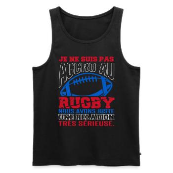 Coach Rugby Rugbyman Humour - Débardeur bio Premium Homme - noir - Devant - Michal (187cm)