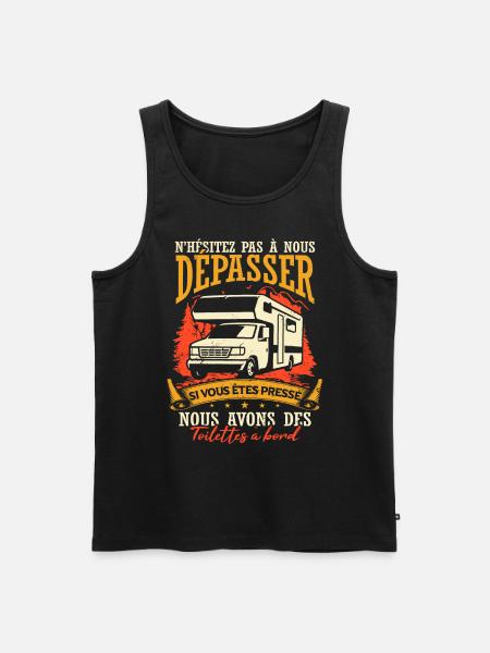 Drôle Camping-Car Humour - Débardeur bio Premium Homme - noir