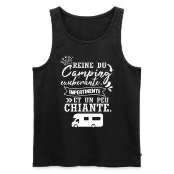 Femme Reine Du Camping Camping Car - Débardeur bio Premium Homme - noir - Devant - Michal (187cm)