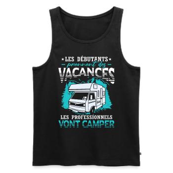 Les Professionnels Vont Camper - Débardeur bio Premium Homme - noir - Devant - Michal (187cm)