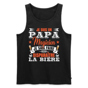 Je Suis Un Papa Magicien | Fête Des Pères - Débardeur bio Premium Homme - noir - Devant - Michal (187cm)