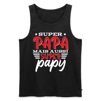 Papa Et Papy Dicton - Débardeur bio Premium Homme - noir - Devant - AI Model Male 178 light (178cm)