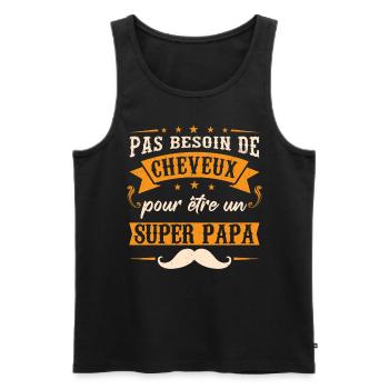 Papa Papy Humour - Débardeur bio Premium Homme - noir - Devant - Michal (187cm)