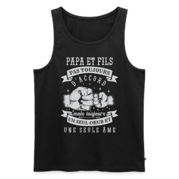 Papa Et Fils - Débardeur bio Premium Homme - noir - Devant - Michal (187cm)