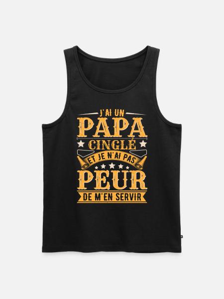 J'ai Un Papa Cinglé - Débardeur bio Premium Homme - noir