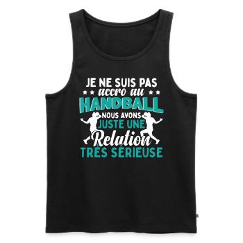 Handball Femmes Dicton - Débardeur bio Premium Homme - noir - Devant - Michal (187cm)