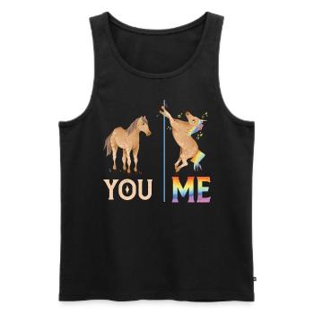 Drôle LGBTQ - Débardeur bio Premium Homme - noir - Devant - Michal (187cm)