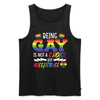 Citation gay Mois de la fierté gay LGBTQ - Débardeur bio Premium Homme - noir - Devant - AI Model Male 178 light (178cm)