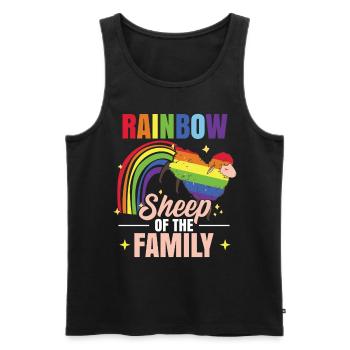 Regenbogenschafe - Männer Premium Bio Tank Top - Schwarz - Vorne - Michal (187cm)