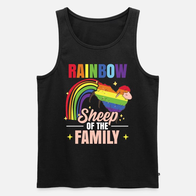 Regenbogenschafe - Männer Premium Bio Tank Top - Schwarz