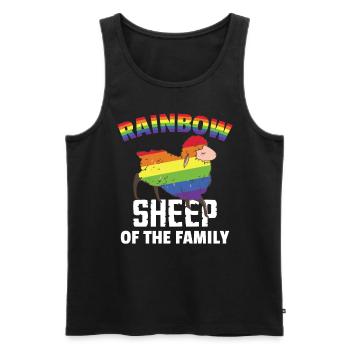LGBT Rainbow Color Sheep Pride Month - Men's Premium Organic Tank Top - black - Front - Michal (187cm)