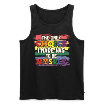 LGBT Quote Rainbow Color Lesbian Gay Parade - Men's Premium Organic Tank Top - black - Front - AI Model Male 178 light (178cm)