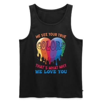 LGBT Zitat Eltern - Männer Premium Bio Tank Top - Schwarz - Vorne - Michal (187cm)