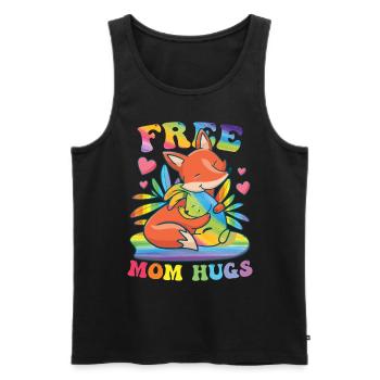 LGBT-| Pride Month | Kostenlose Mama-Umarmungen - Männer Premium Bio Tank Top - Schwarz - Vorne - AI Model Male 178 light (178cm)