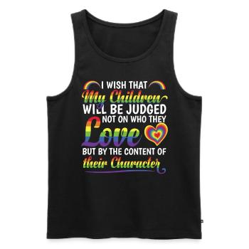 Pride Month | LGTBQ | Mama | Regenbogenfahne - Männer Premium Bio Tank Top - Schwarz - Vorne - AI Model Male 178 light (178cm)