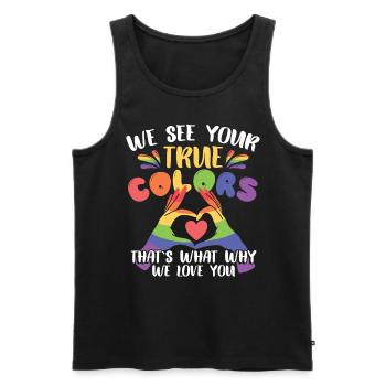 Pride Month LGBTQ Familie - Männer Premium Bio Tank Top - Schwarz - Vorne - Michal (187cm)
