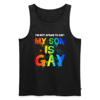 Mein Sohn ist schwul - Männer Premium Bio Tank Top - Schwarz - Vorne - Michal (187cm)
