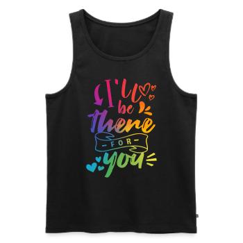LGBT Herz Regenbogenfarbe - Männer Premium Bio Tank Top - Schwarz - Vorne - Michal (187cm)