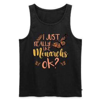 I Just Really Like Monarchs - Men's Premium Organic Tank Top - black - Front - Michal (187cm)