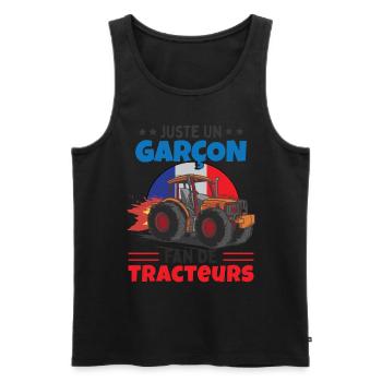 Fan De Tracteurs Enfants Cadeau - Débardeur bio Premium Homme - noir - Devant - Michal (187cm)