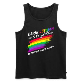 Être le mois de la fierté lesbienne LGBT - Débardeur bio Premium Homme - noir - Devant - AI Model Male 178 light (178cm)