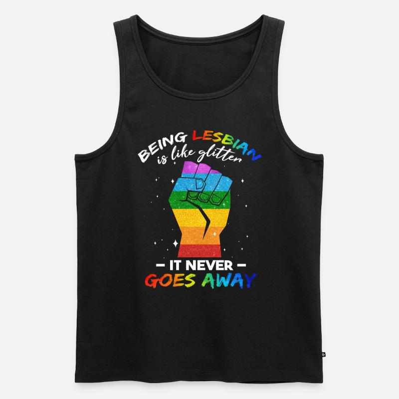 Lustiger lesbischer Pride-Monat - Männer Premium Bio Tank Top - Schwarz