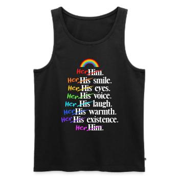 Lesbian Pride LGBT Lesbian Couple Rainbow Flag - Débardeur bio Premium Homme - noir - Devant - AI Model Male 178 light (178cm)