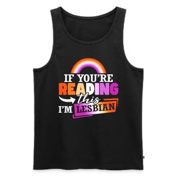 LGBT Rainbow Flag | Pride Month | Lesbian Pride - Men's Premium Organic Tank Top - black - Front - Michal (187cm)