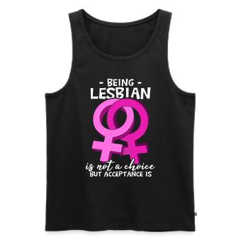 Lesbisch zu sein ist keine Wahl - Männer Premium Bio Tank Top - Schwarz - Vorne - Michal (187cm)