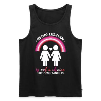 Lesbian Quote LGBT Pride Lesbian Rainbow Flag - Men's Premium Organic Tank Top - black - Front - Michal (187cm)