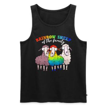 Regenbogenschaf der Familie - Männer Premium Bio Tank Top - Schwarz - Vorne - Michal (187cm)