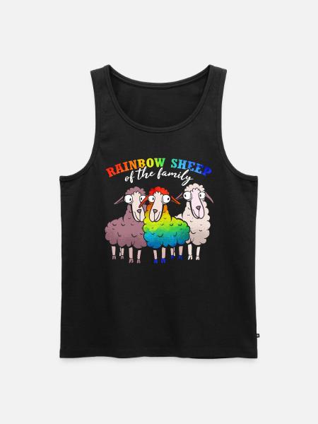 Rainbow Sheep Of The Family - Men's Premium Organic Tank Top - black