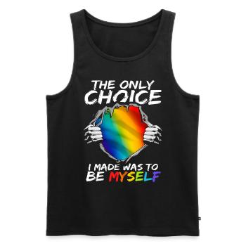 LGBT Herz Regenbogenfarben Pride-Monat - Männer Premium Bio Tank Top - Schwarz - Vorne - Michal (187cm)