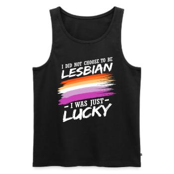 Ich habe mir nicht ausgesucht, lesbisch zu sein - Männer Premium Bio Tank Top - Schwarz - Vorne - Michal (187cm)