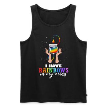 Rainbow Veins LGBTQ Pride Month Gay Lesbienne - Débardeur bio Premium Homme - noir - Devant - Michal (187cm)