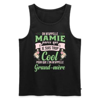 On M'Appelle Mamie Grand-Mère - Débardeur bio Premium Homme - noir - Devant - AI Model Male 178 light (178cm)