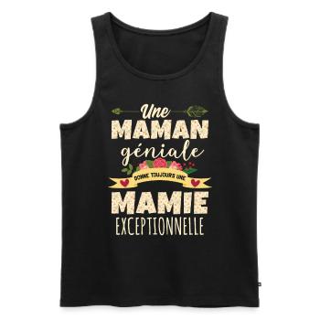 Une Maman Géniale Donne Toujours Une Mamie - Débardeur bio Premium Homme - noir - Devant - Michal (187cm)
