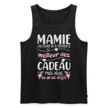 Mamie Cadeau - Débardeur bio Premium Homme - noir - Devant - Michal (187cm)