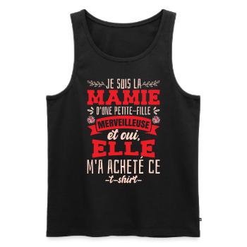 Mamie D'Une Petite-Fille Cadeau - Débardeur bio Premium Homme - noir - Devant - Michal (187cm)